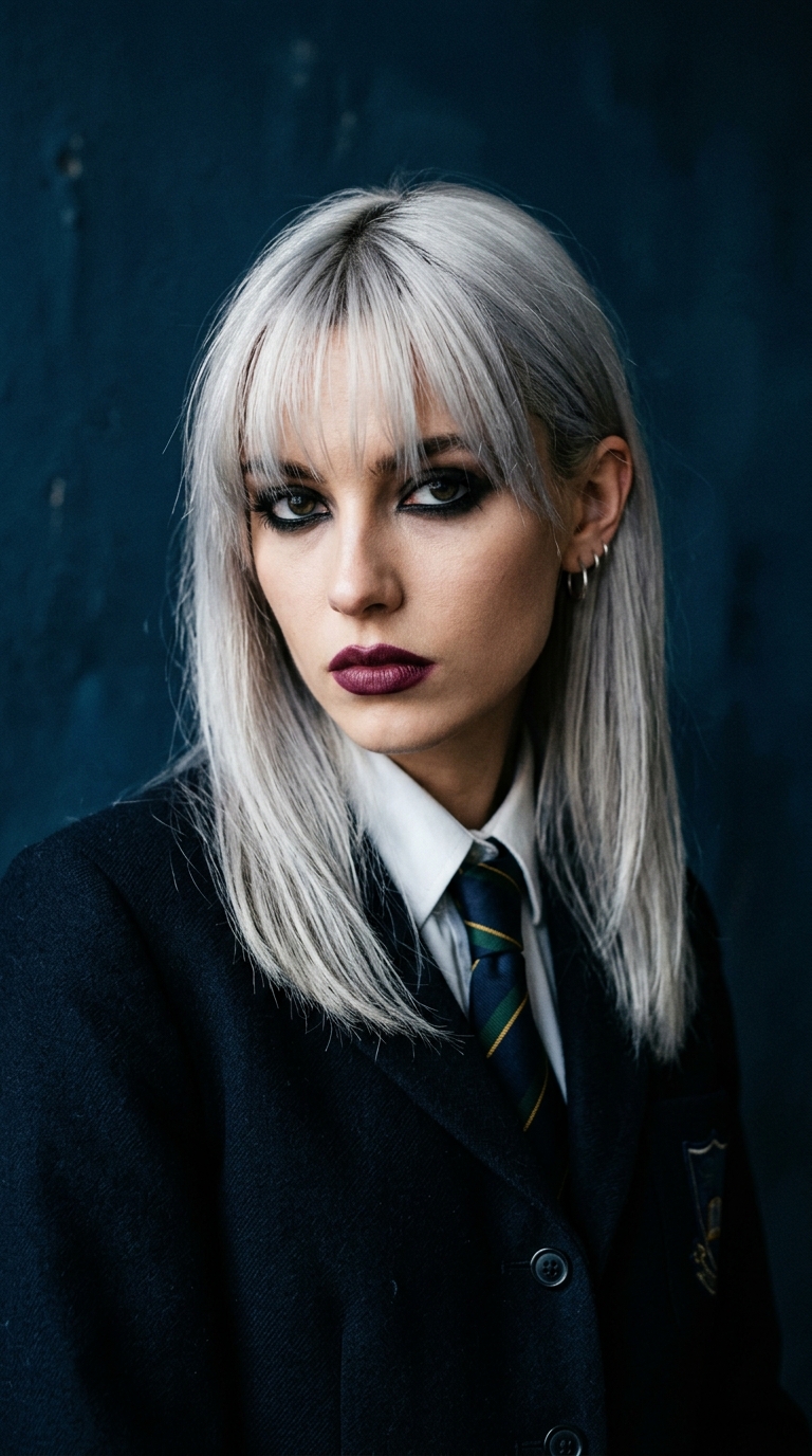 Silver Blonde Hair & Grunge Makeup: The Moody Aesthetic That's Taking Over